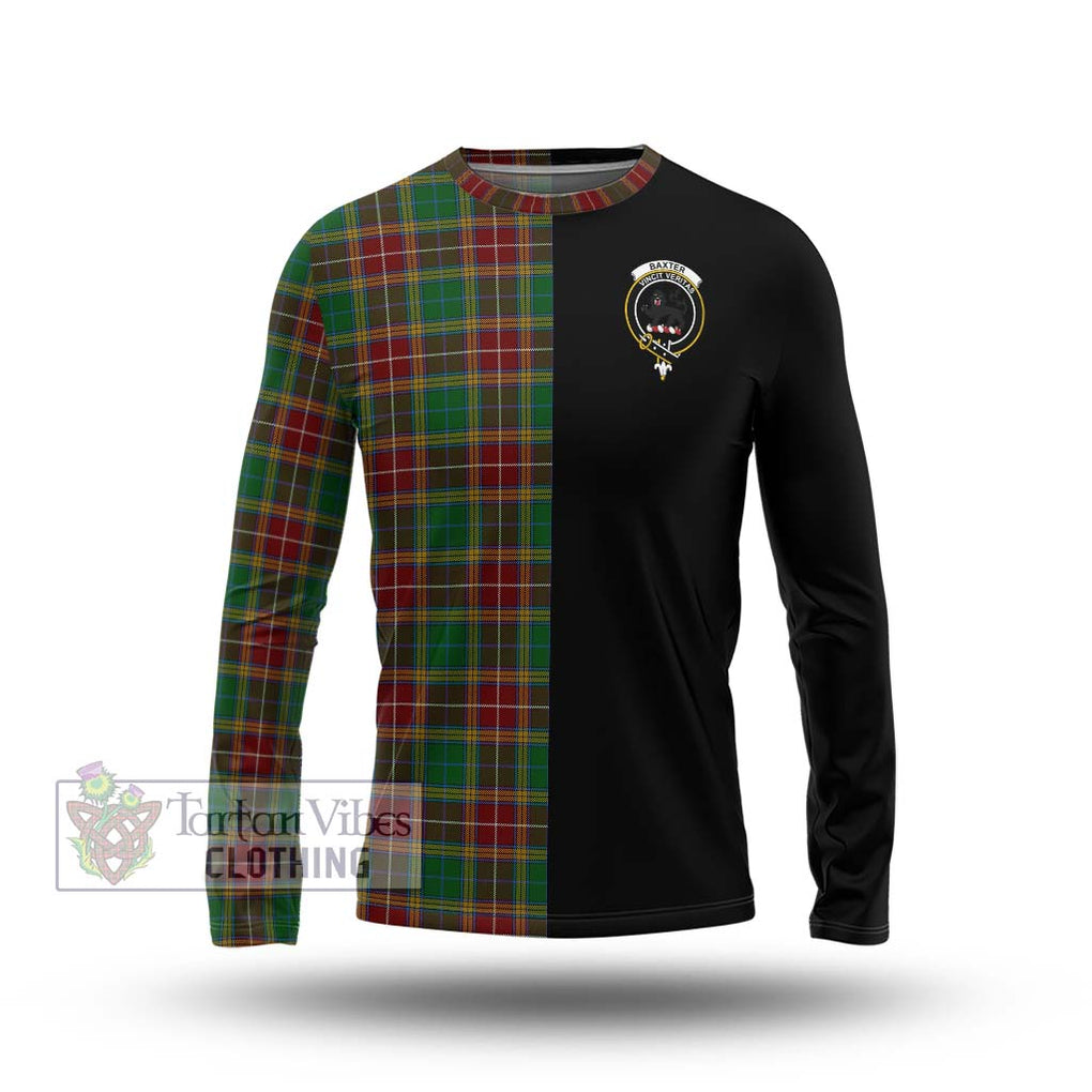 Baxter Tartan Long Sleeve T-Shirt with Family Crest and Half Of Me Style Unisex - Tartanvibesclothing Shop