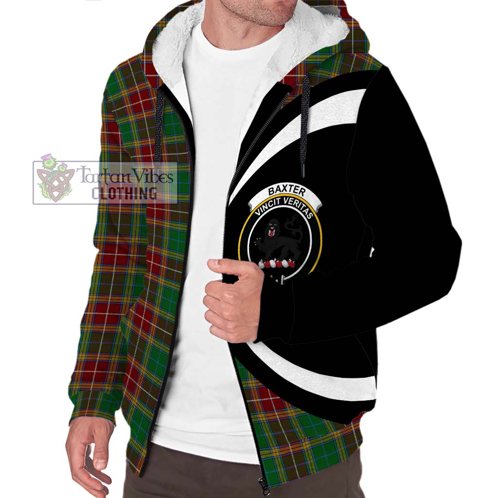 Baxter Tartan Sherpa Hoodie with Family Crest Circle Style Unisex S - Tartan Vibes Clothing