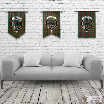 Baxter Tartan Gonfalon, Tartan Banner with Family Crest