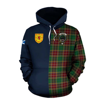 Baxter Tartan Cotton Hoodie Alba with Scottish Lion Royal Arm Half Style