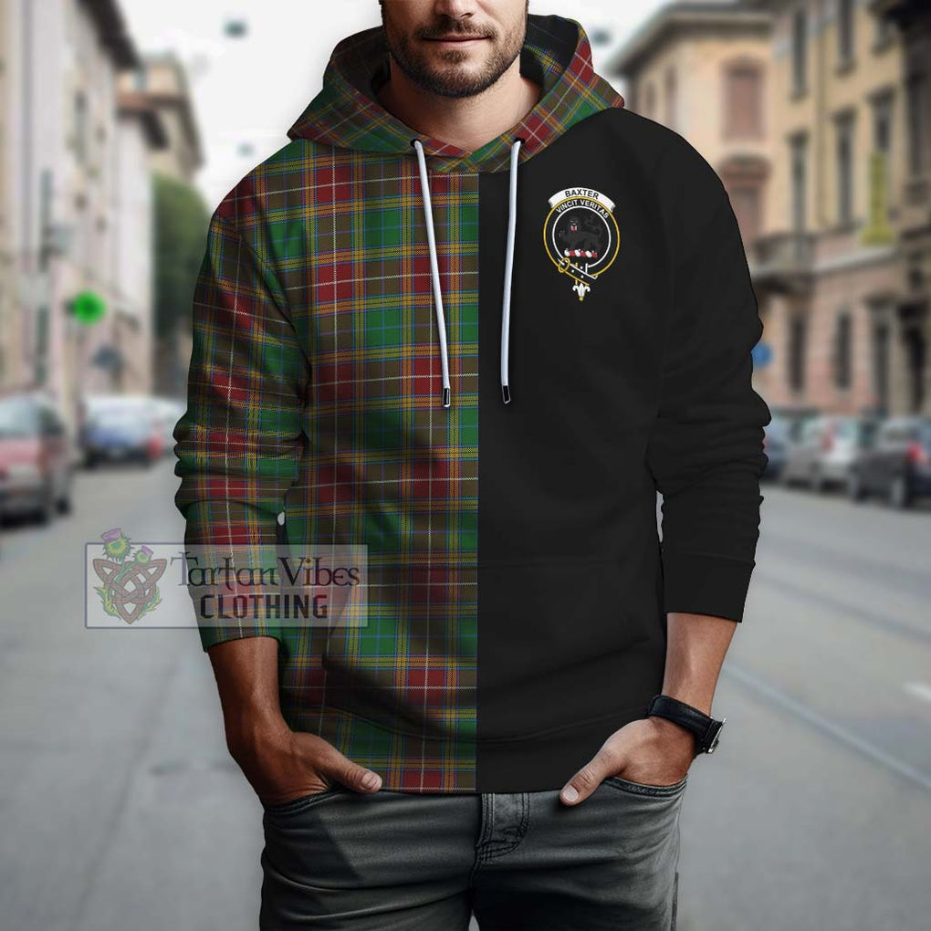 Baxter Tartan Hoodie with Family Crest and Half Of Me Style Zip Hoodie - Tartanvibesclothing Shop