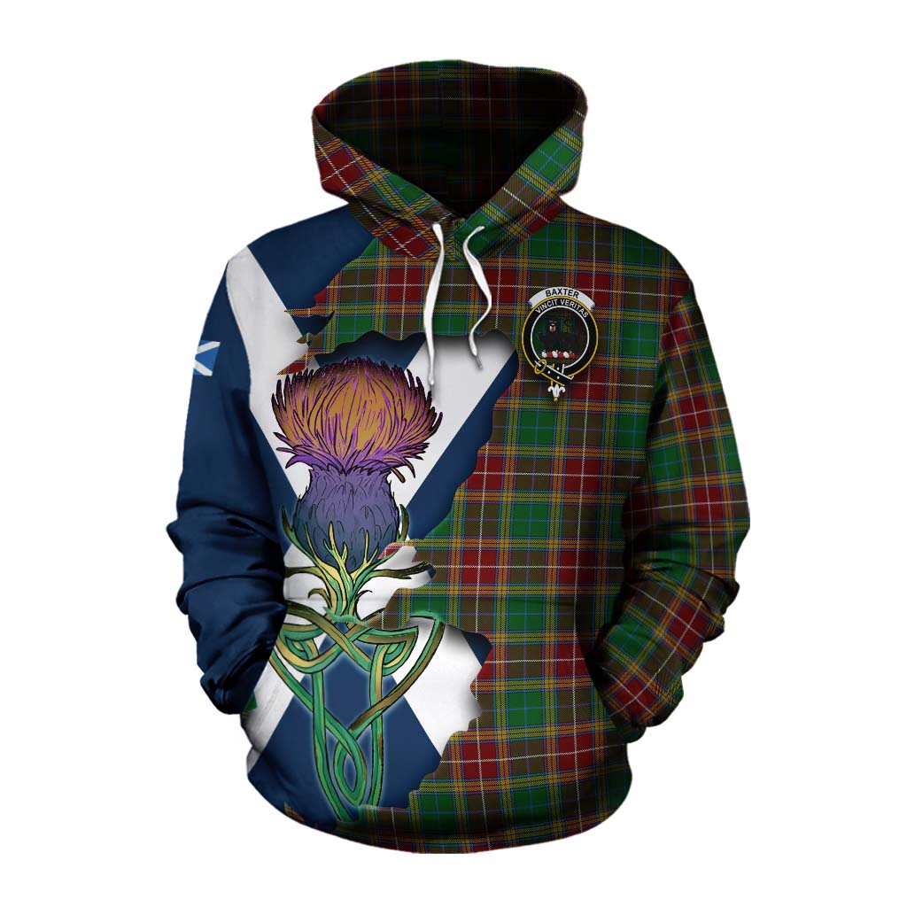 Baxter Tartan Family Crest Cotton Hoodie Scottish Thistle Celtic Inspired Pullover Hoodie XS - Tartan Vibes Clothing