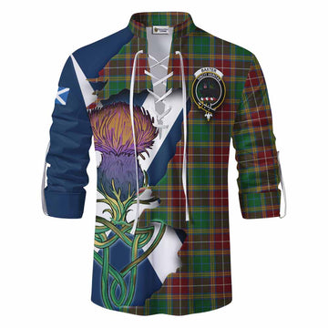 Baxter Tartan Family Crest Ghillie Kilt Shirt Scottish Thistle Celtic Inspired Men - Tartan Vibes Clothing