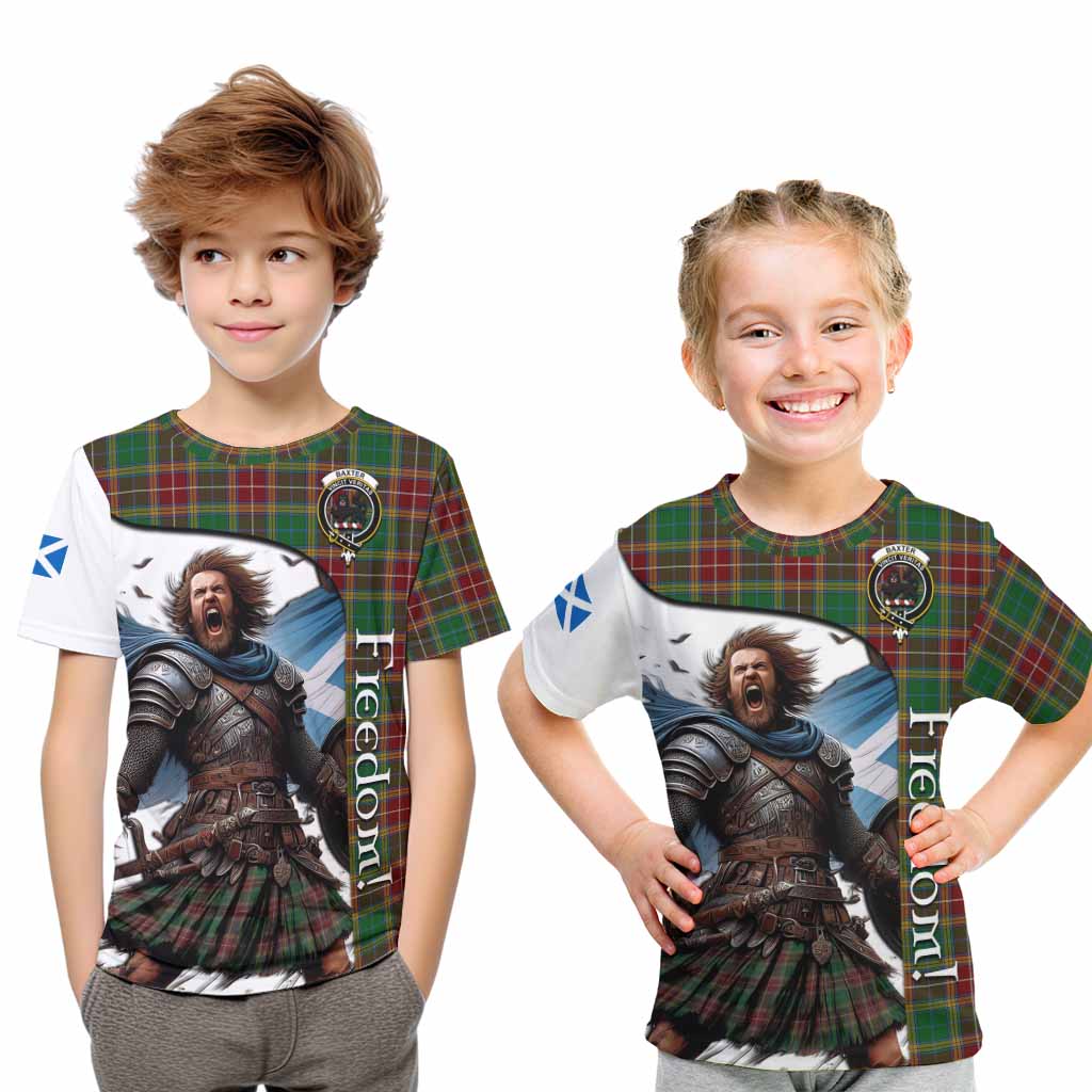 Tartan Vibes Clothing Baxter Crest Tartan Kid T-Shirt Inspired by the Freedom of Scottish Warrior