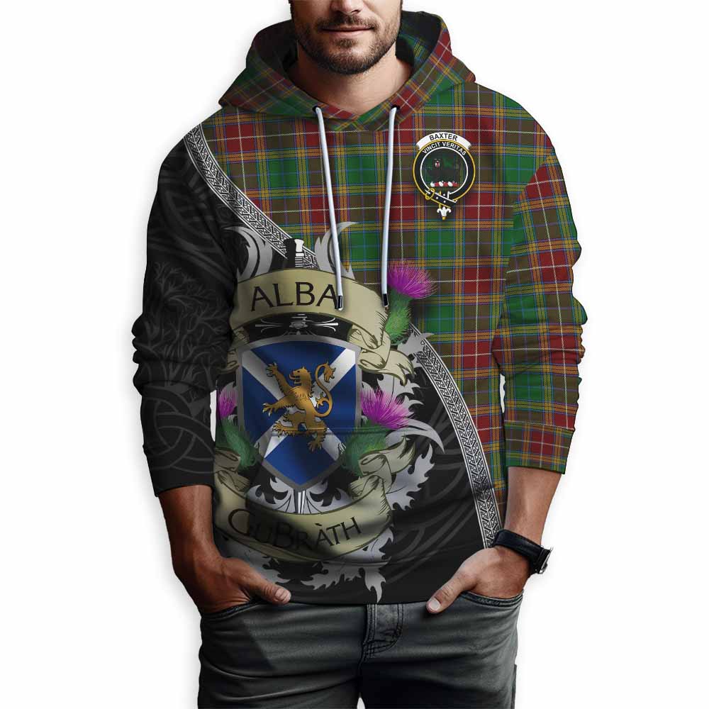 Baxter Tartan Family Crest Hoodie Lion Rampant Royal Thistle Shield Celtic Inspired Pullover Hoodie - Tartan Vibes Clothing