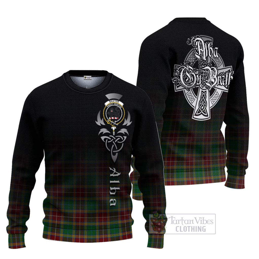 Tartan Vibes Clothing Baxter Tartan Knitted Sweater Featuring Alba Gu Brath Family Crest Celtic Inspired