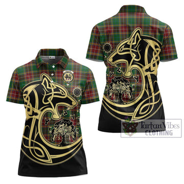 Baxter Tartan Women's Polo Shirt with Family Crest Celtic Wolf Style