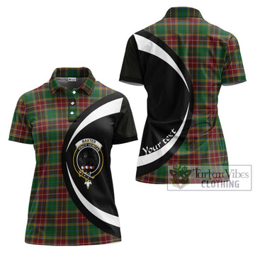 Baxter Tartan Women's Polo Shirt with Family Crest Circle Style