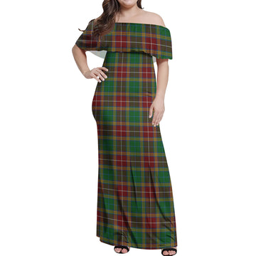 Baxter Tartan Off Shoulder Long Dress