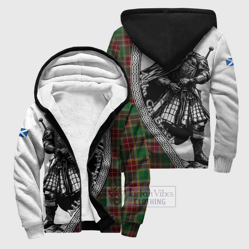 Tartan Vibes Clothing Baxter Tartan Clan Crest Sherpa Hoodie with Highlander Warrior Celtic Style