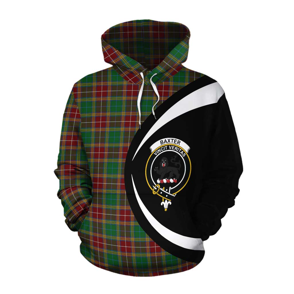 Tartan Vibes Clothing Baxter Tartan Cotton Hoodie with Family Crest Circle Style