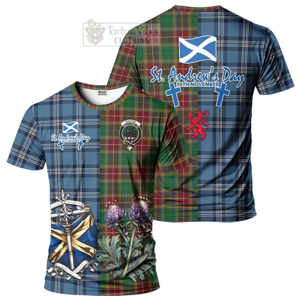 Tartan Vibes Clothing Baxter Tartan T-Shirt Happy St. Andrew's Day Half Tartan Style