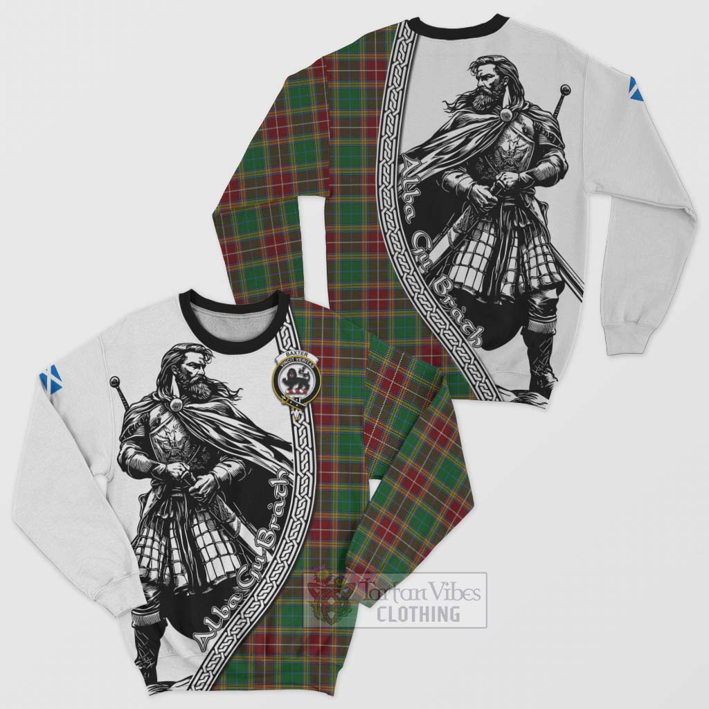 Tartan Vibes Clothing Baxter Tartan Clan Crest Sweatshirt with Highlander Warrior Celtic Style