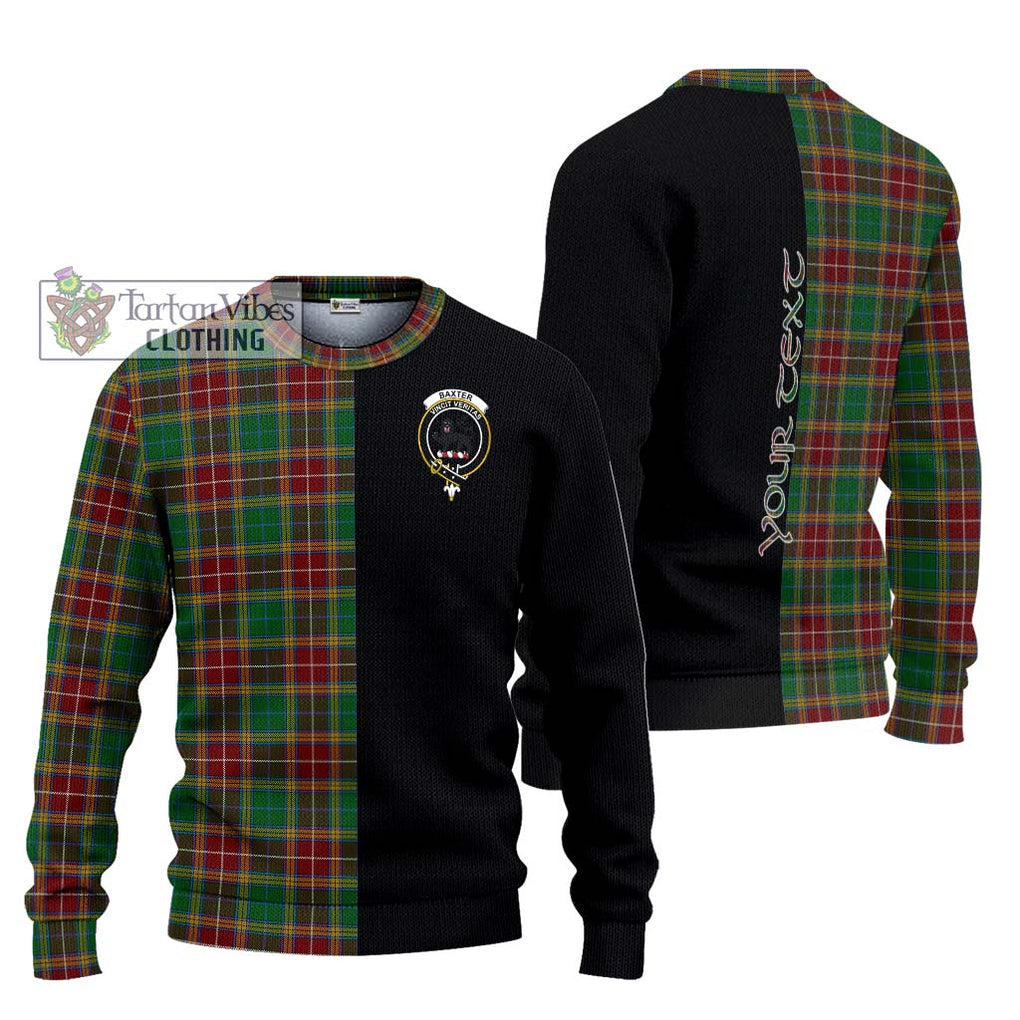 Baxter Tartan Knitted Sweater with Family Crest and Half Of Me Style Unisex - Tartanvibesclothing Shop