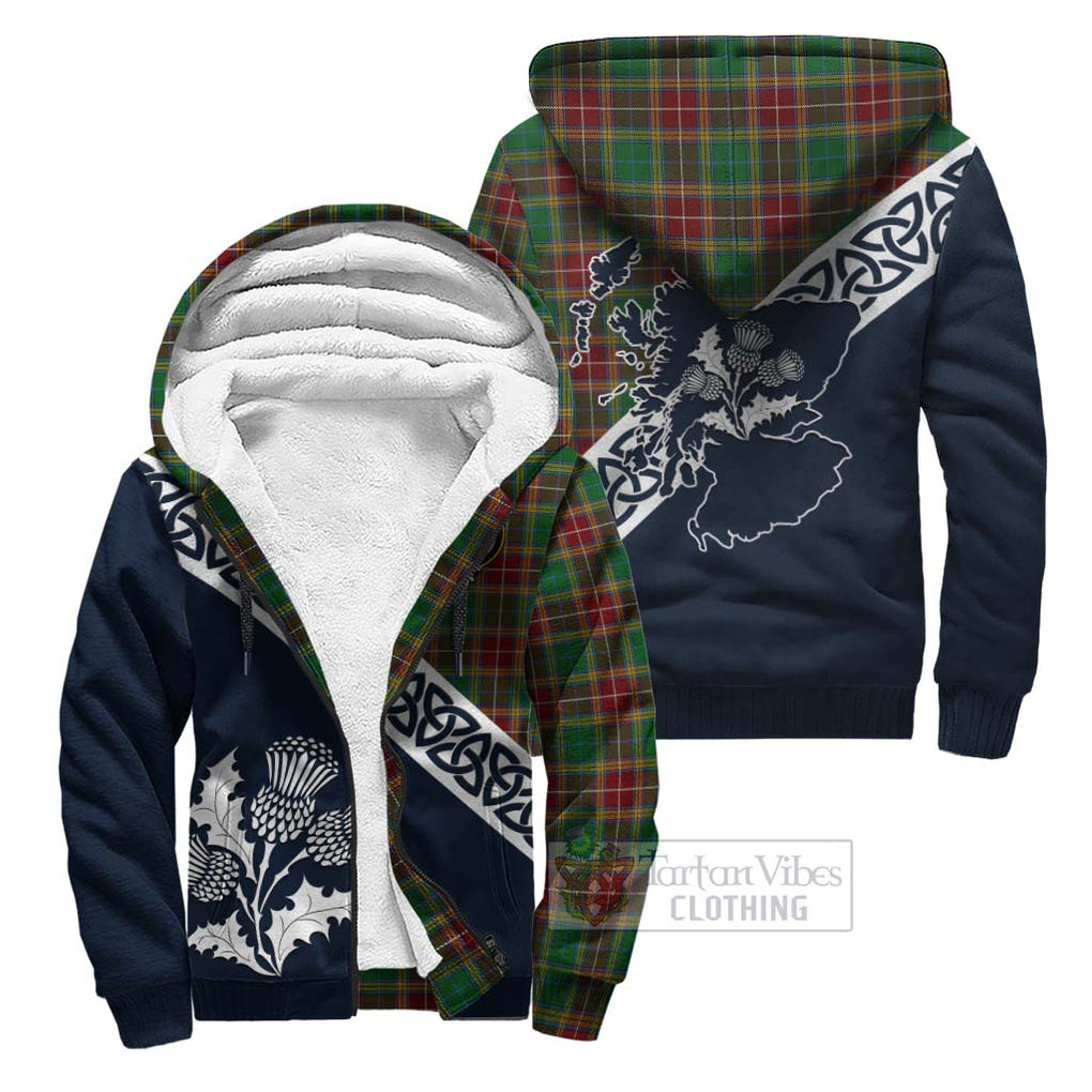 Tartan Vibes Clothing Baxter Tartan Sherpa Hoodie Featuring Thistle and Scotland Map