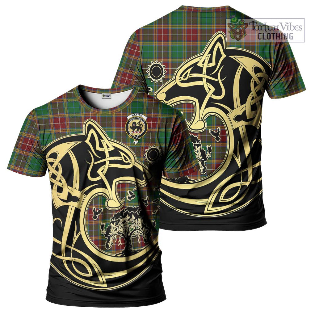 Baxter Tartan T-Shirt with Family Crest Celtic Wolf Style Kid's Shirt - Tartan Vibes Clothing