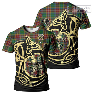 Baxter Tartan T-Shirt with Family Crest Celtic Wolf Style