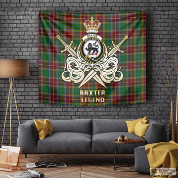 Baxter Tartan Tapestry with Clan Crest and the Golden Sword of Courageous Legacy