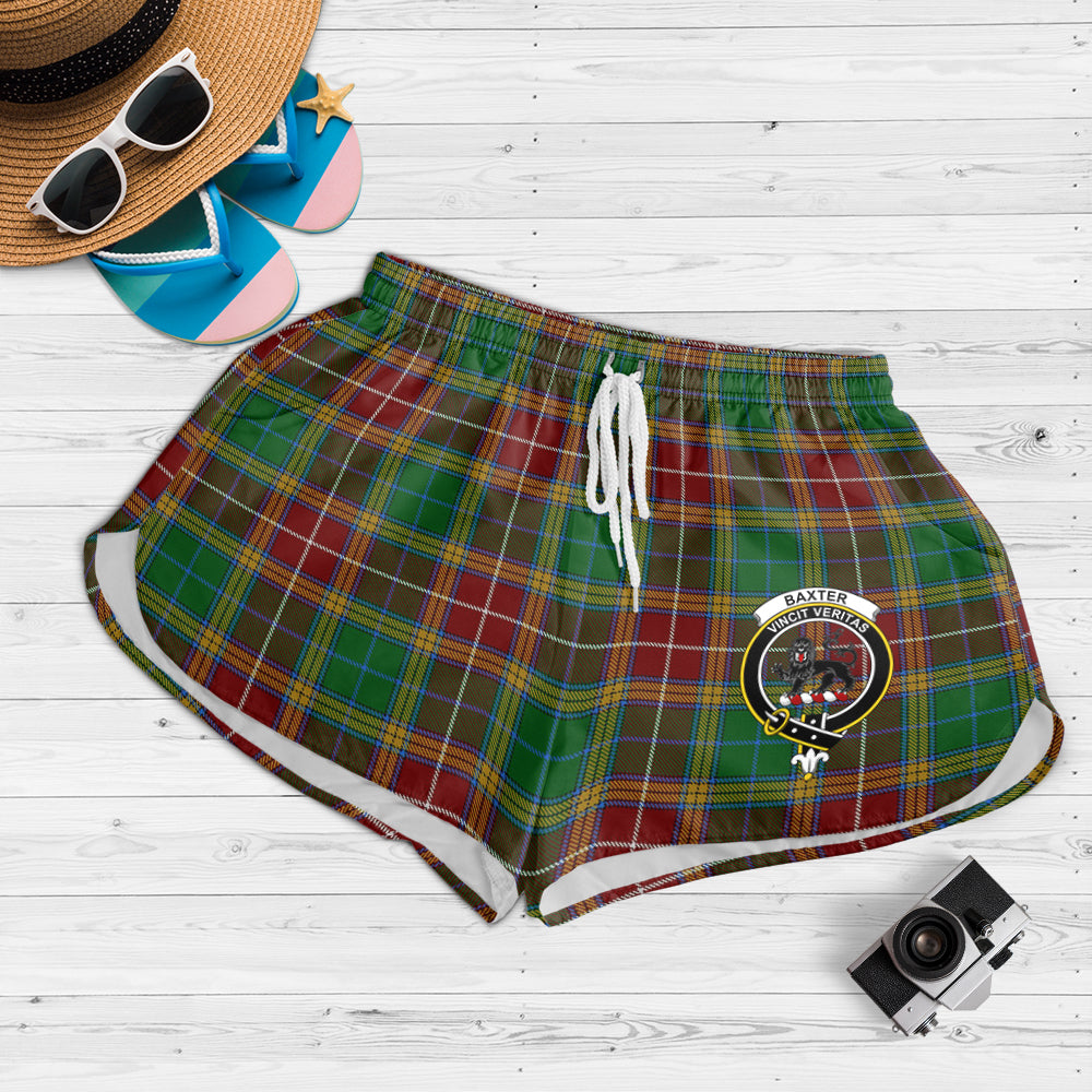 Baxter Tartan Womens Shorts with Family Crest - Tartanvibesclothing