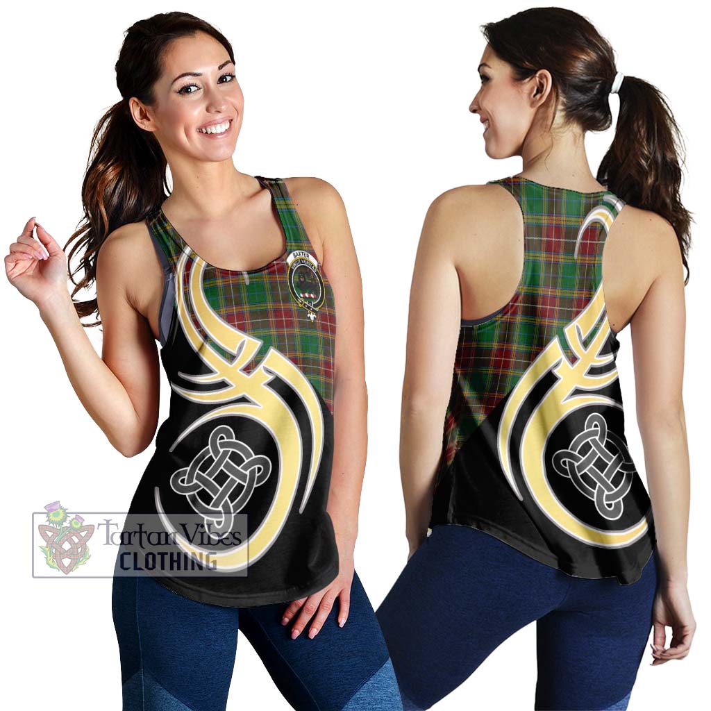 Baxter Tartan Women's Racerback Tanks with Family Crest and Celtic Symbol Style 4XL - Tartan Vibes Clothing