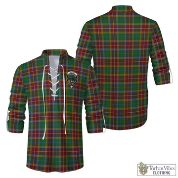 Baxter Tartan Men's Scottish Traditional Jacobite Ghillie Kilt Shirt with Family Crest