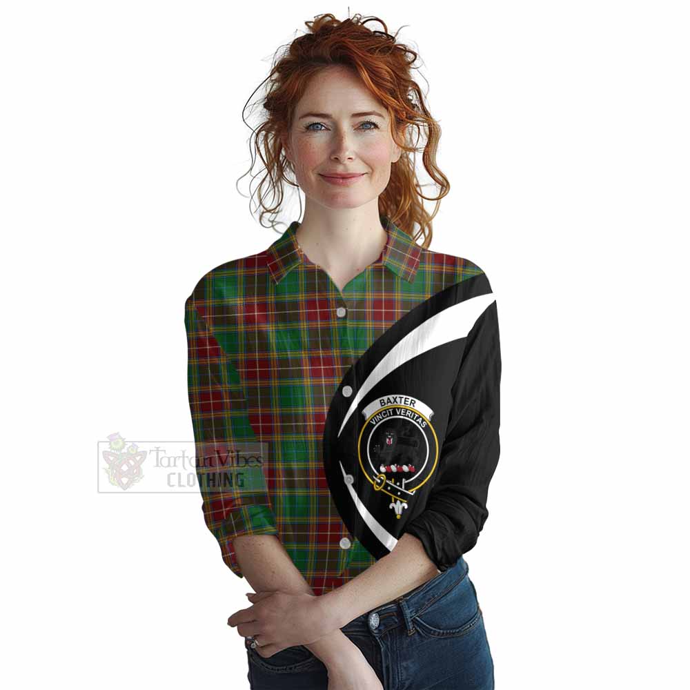 Tartan Vibes Clothing Baxter Tartan Women's Casual Shirt with Family Crest Circle Style