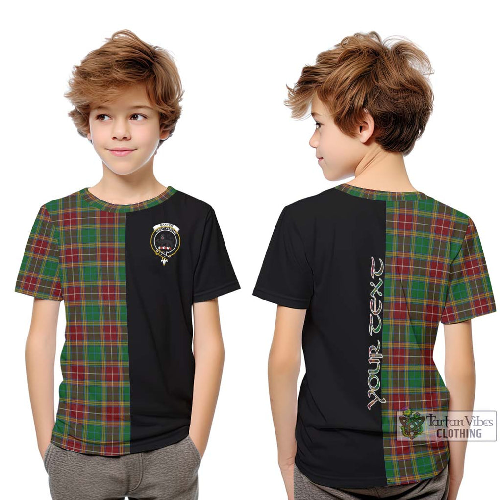 Baxter Tartan Kid T-Shirt with Family Crest and Half Of Me Style Youth XL Size14 - Tartanvibesclothing Shop