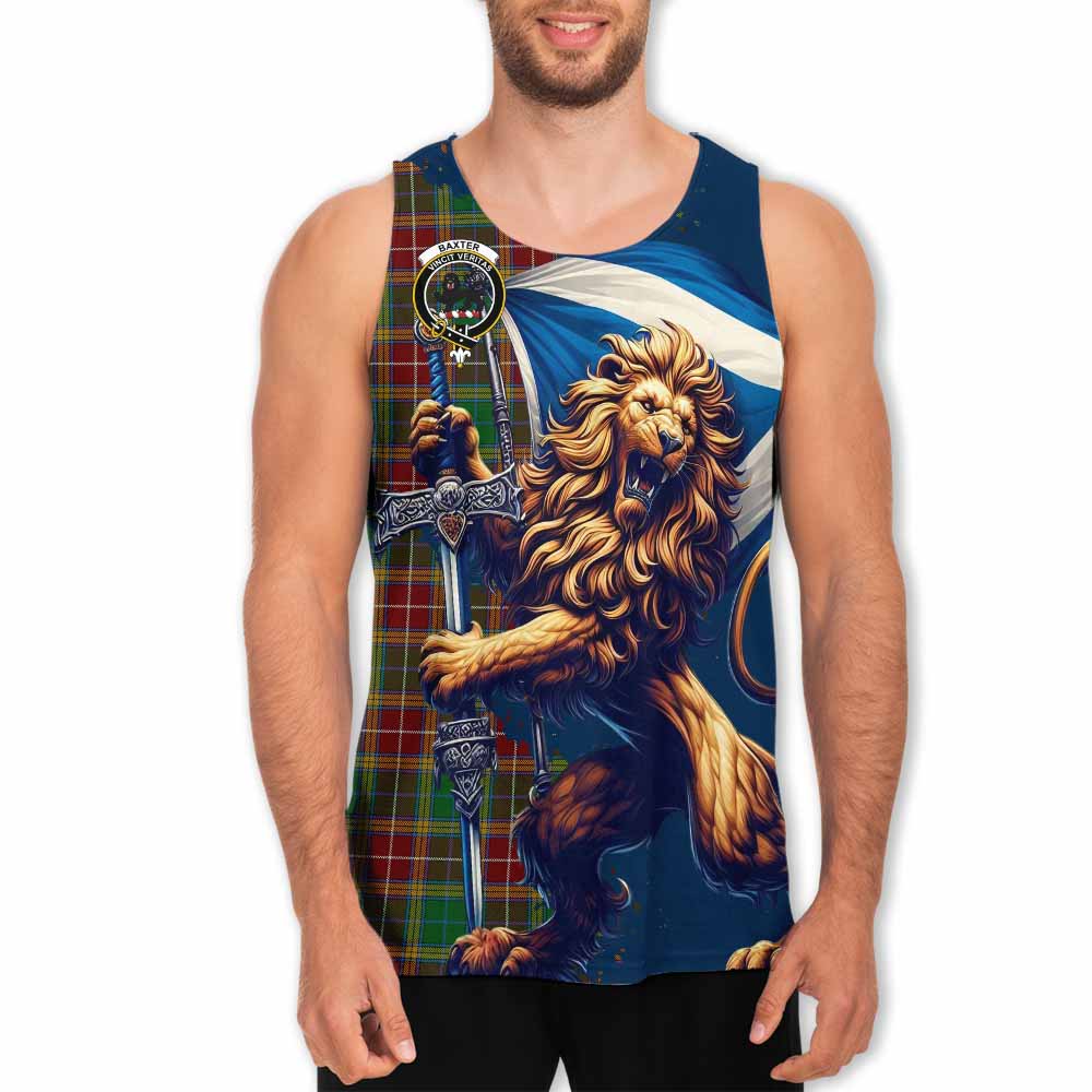 Tartan Vibes Clothing Baxter Tartan Family Crest Men's Tank Top with Scottish Majestic Lion