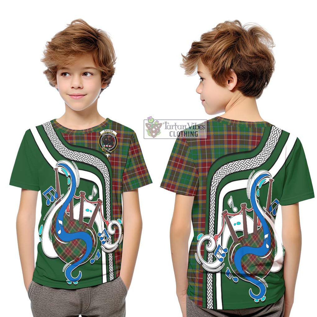 Tartan Vibes Clothing Baxter Tartan Kid T-Shirt with Epic Bagpipe Style