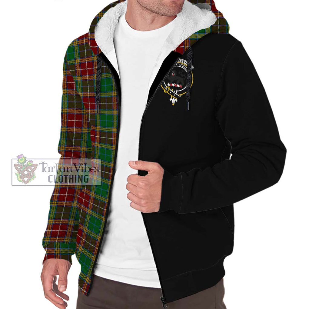 Baxter Tartan Sherpa Hoodie with Family Crest and Half Of Me Style Unisex S - Tartanvibesclothing Shop