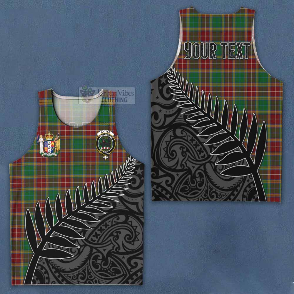 Tartan Vibes Clothing Baxter Crest Tartan Men's Tank Top with New Zealand Silver Fern Half Style