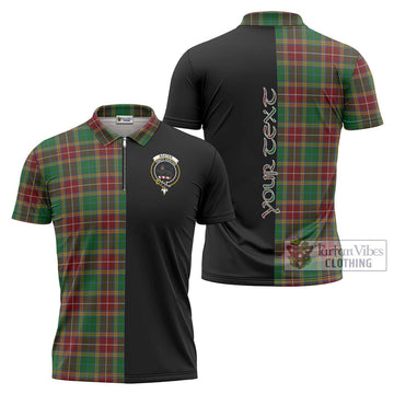 Baxter Tartan Zipper Polo Shirt with Family Crest and Half Of Me Style