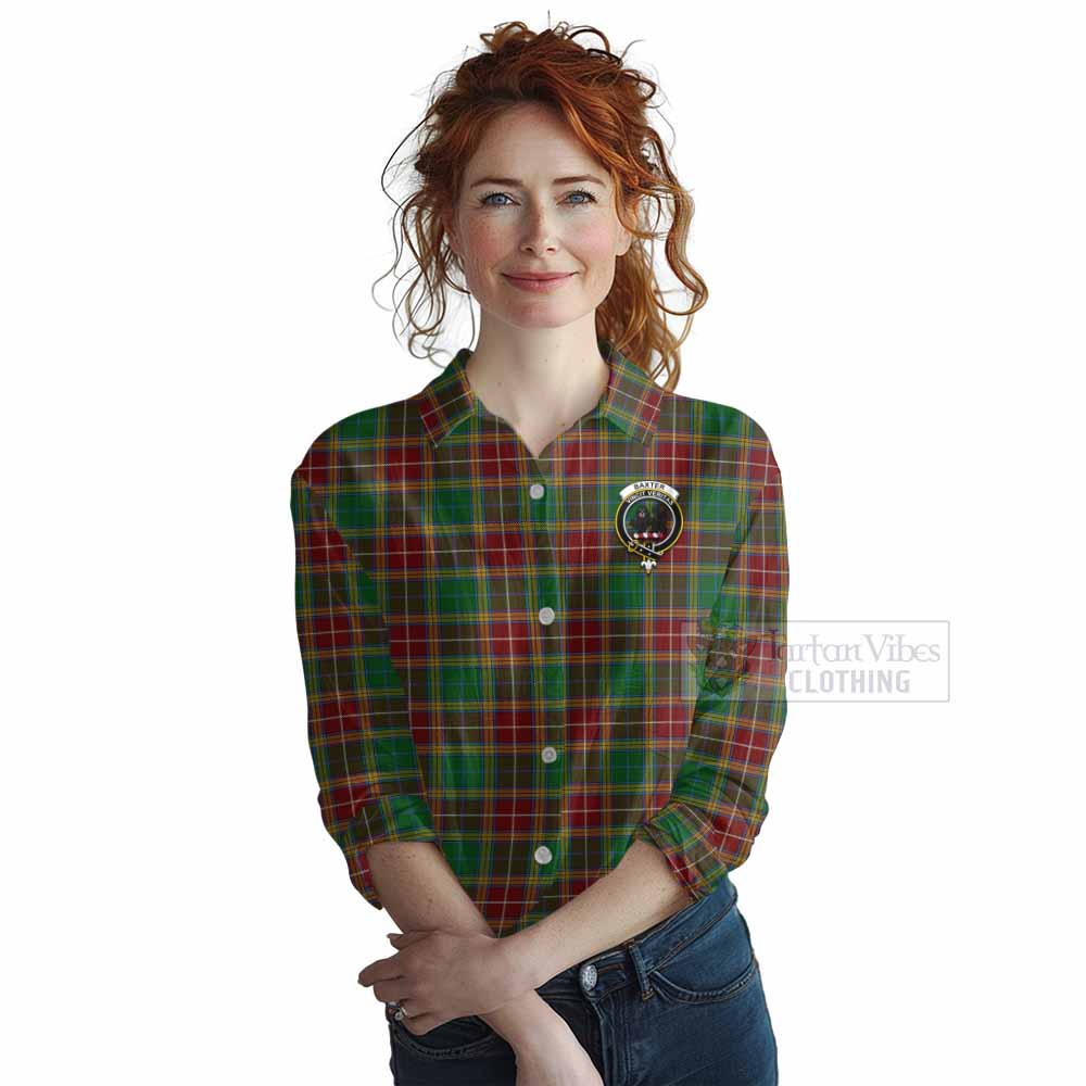 Tartan Vibes Clothing Baxter Tartan Women's Casual Shirt with Family Crest DNA In Me Style