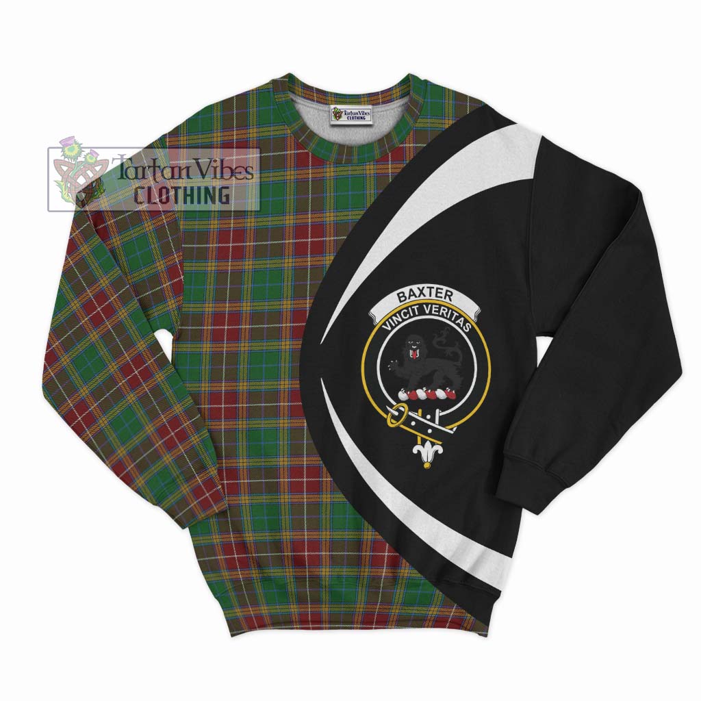 Baxter Tartan Sweatshirt with Family Crest Circle Style Unisex - Tartan Vibes Clothing