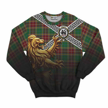 Baxter Crest Tartan Sweatshirt with Golden Lion Emblem Celtic Style Unisex - Tartan Vibes Clothing