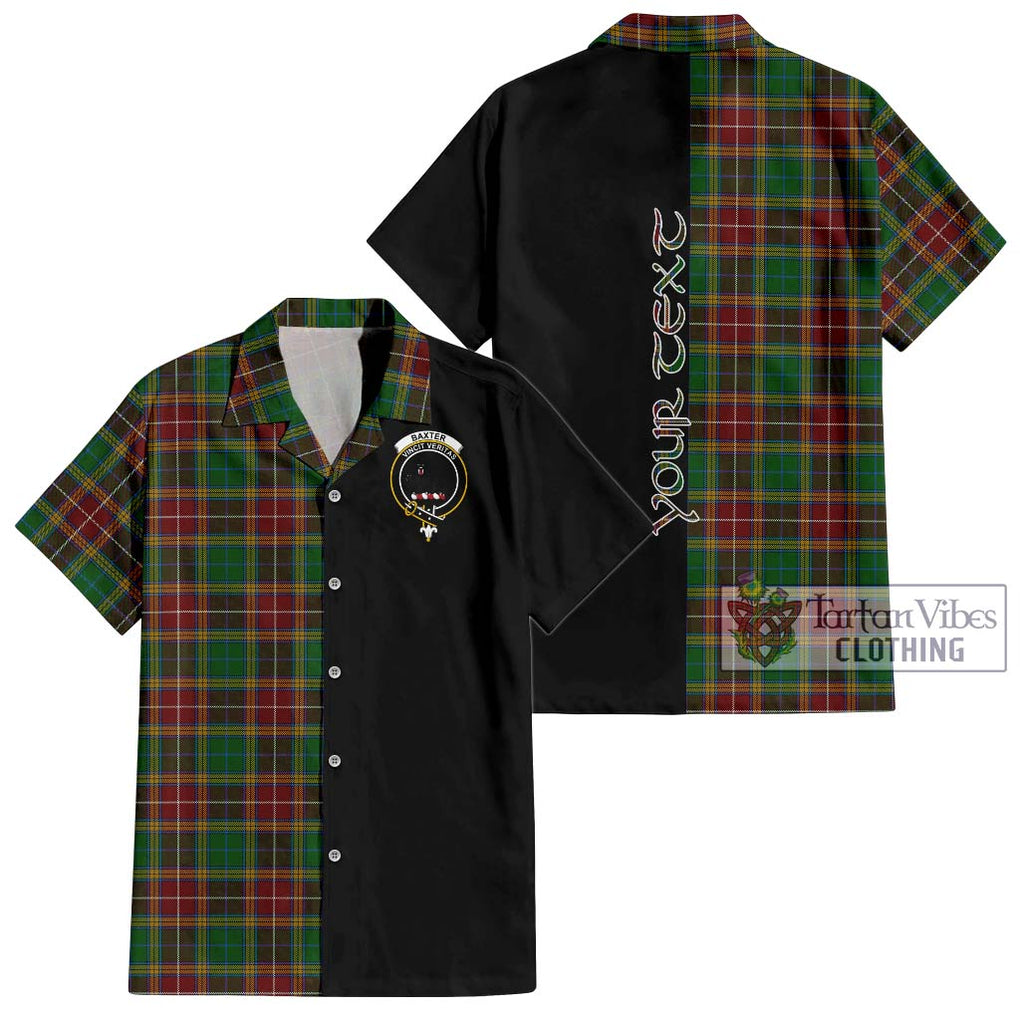 Baxter Tartan Short Sleeve Button Shirt with Family Crest and Half Of Me Style Kid - Tartanvibesclothing Shop