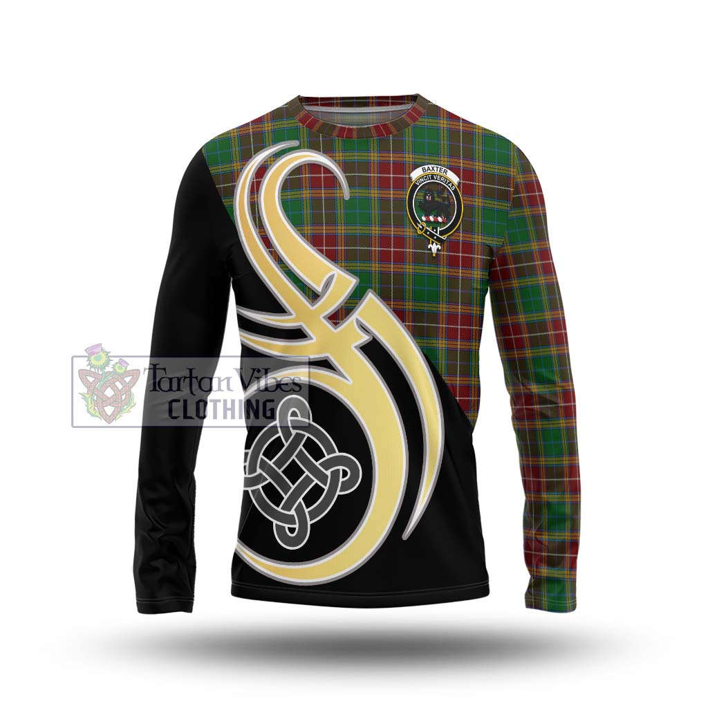 Baxter Tartan Long Sleeve T-Shirt with Family Crest and Celtic Symbol Style Unisex - Tartan Vibes Clothing