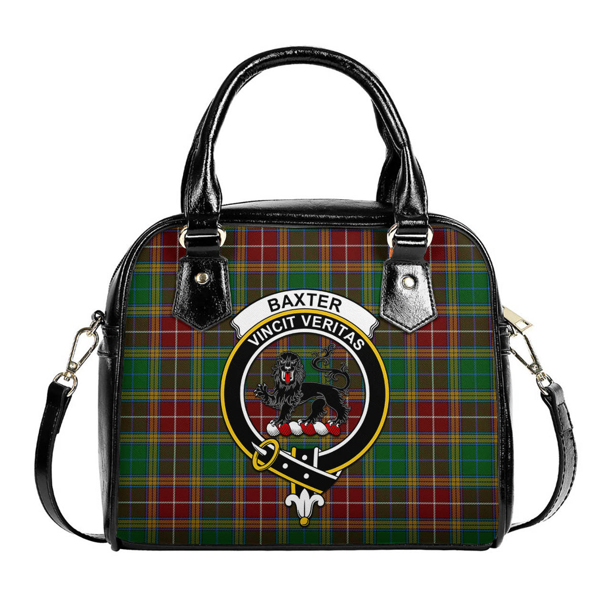 Baxter Tartan Shoulder Handbags with Family Crest One Size 9*21*24 cm (3.54*8.27*9.45 inches) - Tartan Vibes Clothing