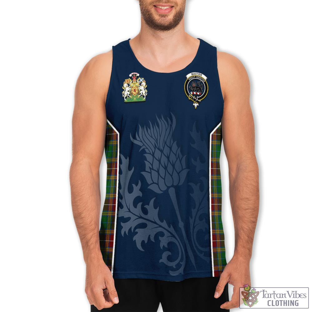 Tartan Vibes Clothing Baxter Tartan Men's Tanks Top with Family Crest and Scottish Thistle Vibes Sport Style