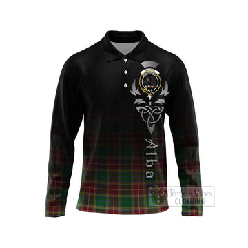 Baxter Tartan Long Sleeve Polo Shirt Featuring Alba Gu Brath Family Crest Celtic Inspired