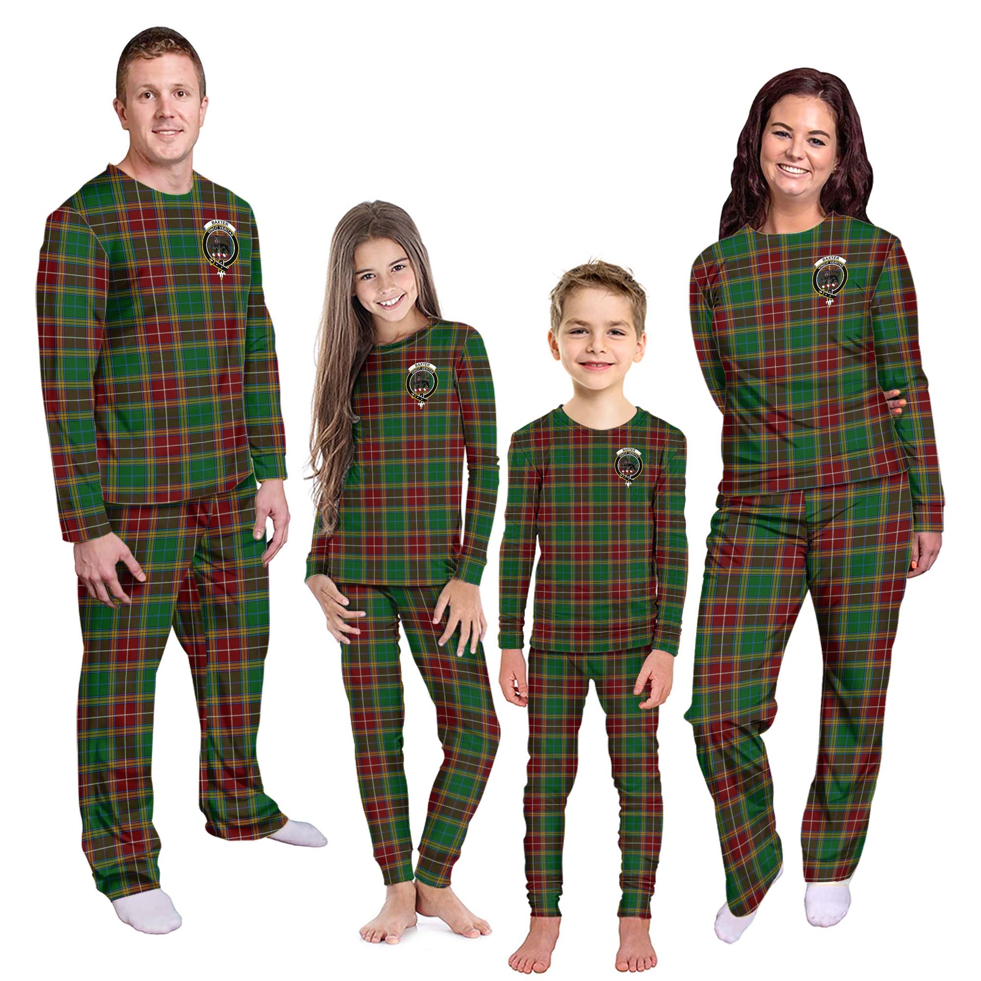 Baxter Tartan Pajamas Family Set with Family Crest Kid - Tartan Vibes Clothing