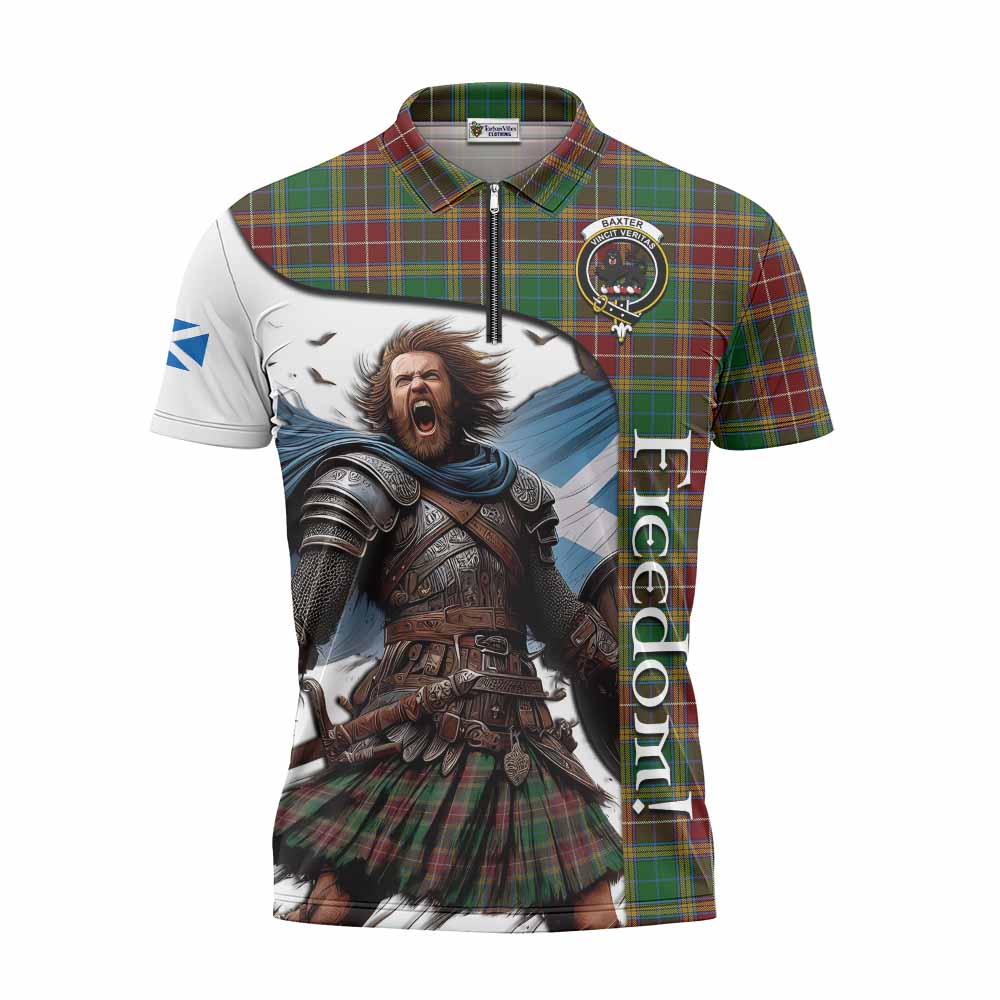 Tartan Vibes Clothing Baxter Crest Tartan Zipper Polo Shirt Inspired by the Freedom of Scottish Warrior