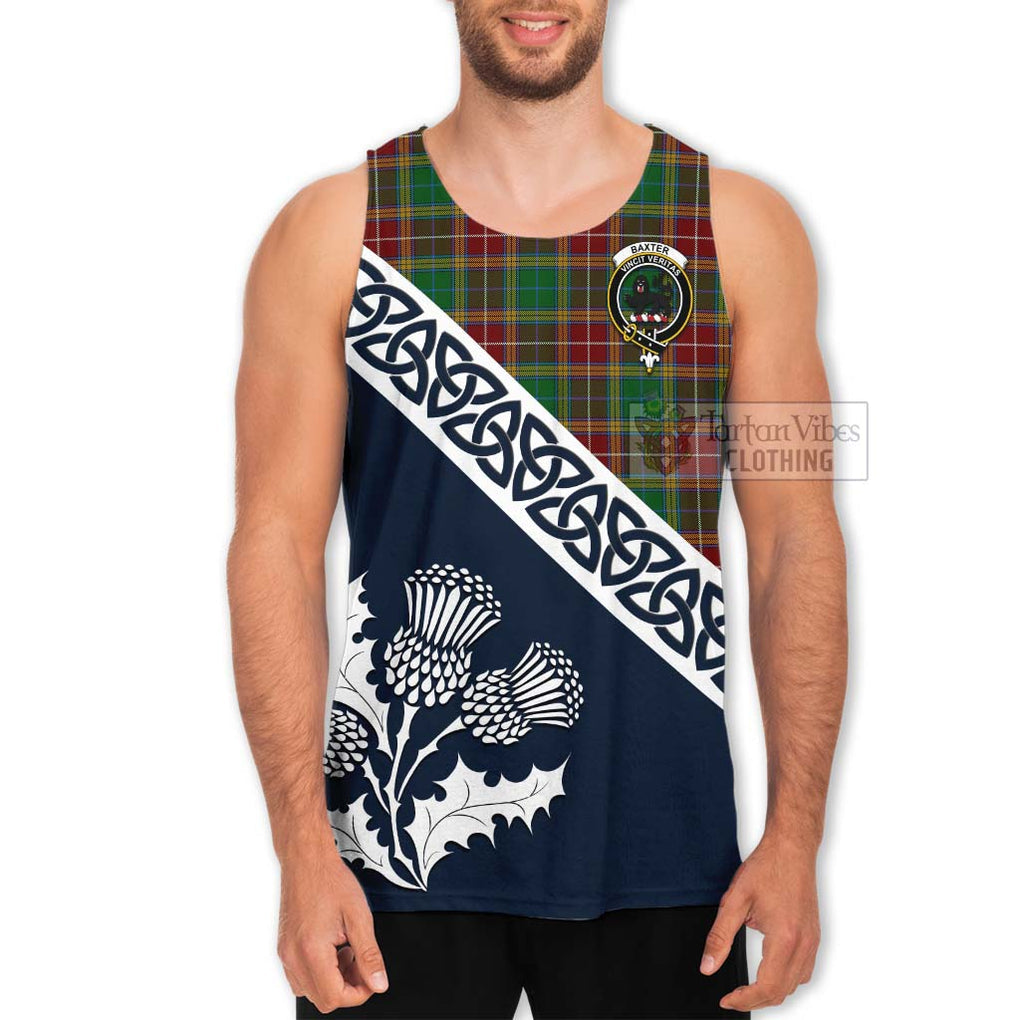 Tartan Vibes Clothing Baxter Tartan Men's Tank Top Featuring Thistle and Scotland Map