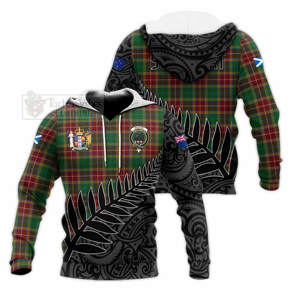 Tartan Vibes Clothing Baxter Crest Tartan Knitted Hoodie with New Zealand Silver Fern Half Style