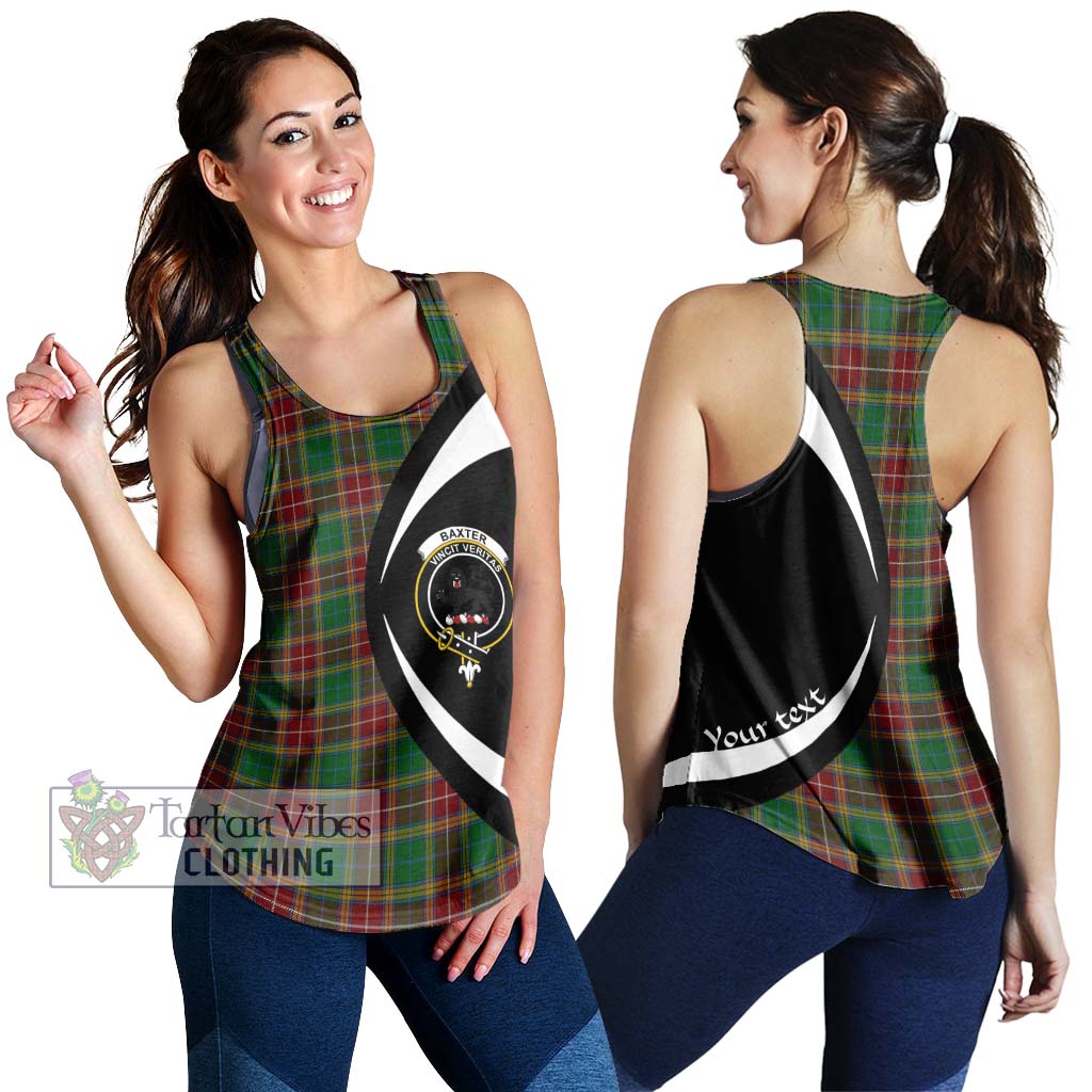 Baxter Tartan Women's Racerback Tanks with Family Crest Circle Style 4XL - Tartan Vibes Clothing