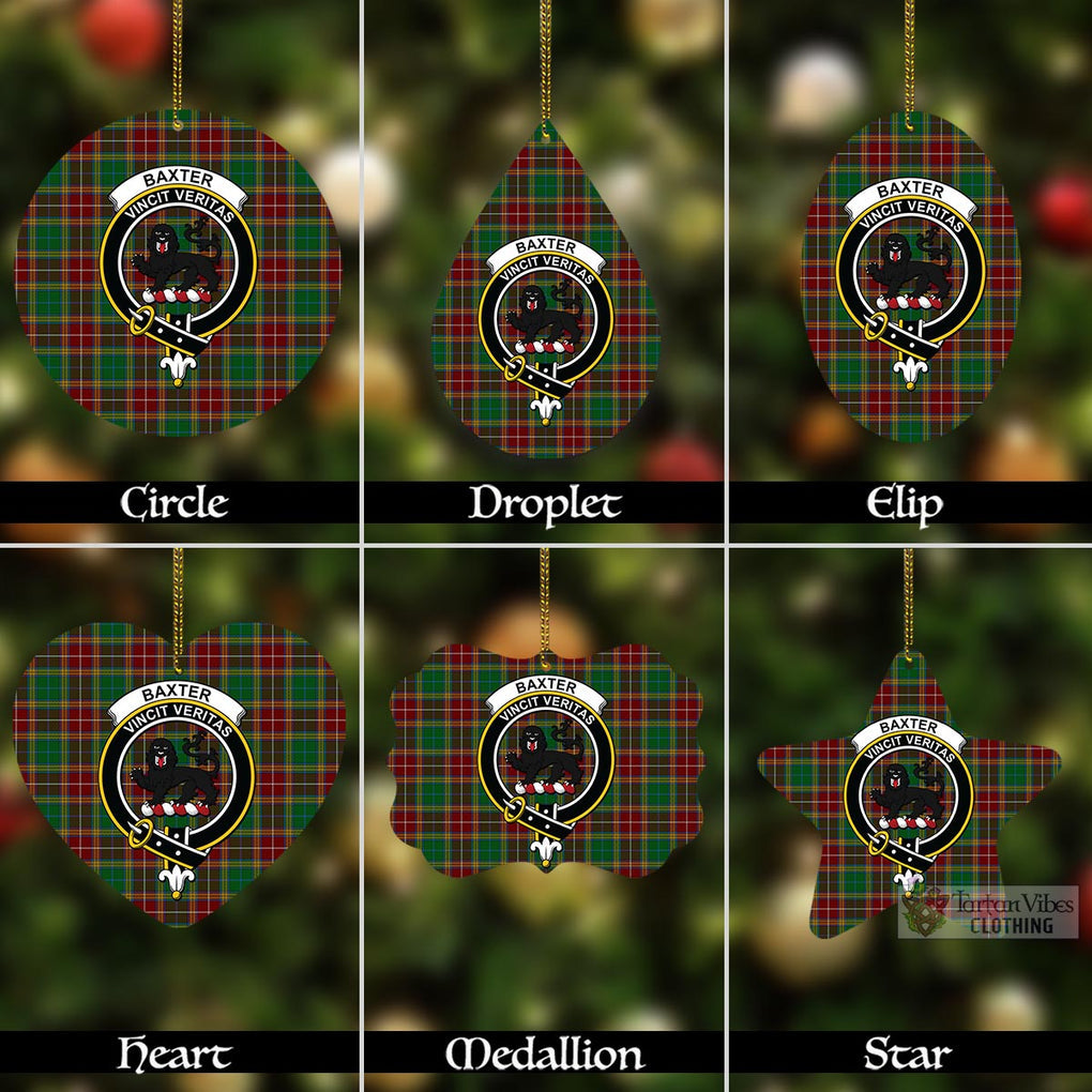 Tartan Vibes Clothing Baxter Tartan Christmas Aluminium Ornament with Family Crest