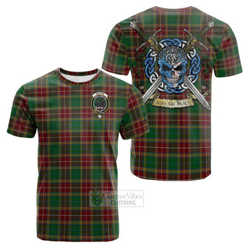 Baxter Tartan Cotton T-shirt with Family Crest Celtic Skull Style