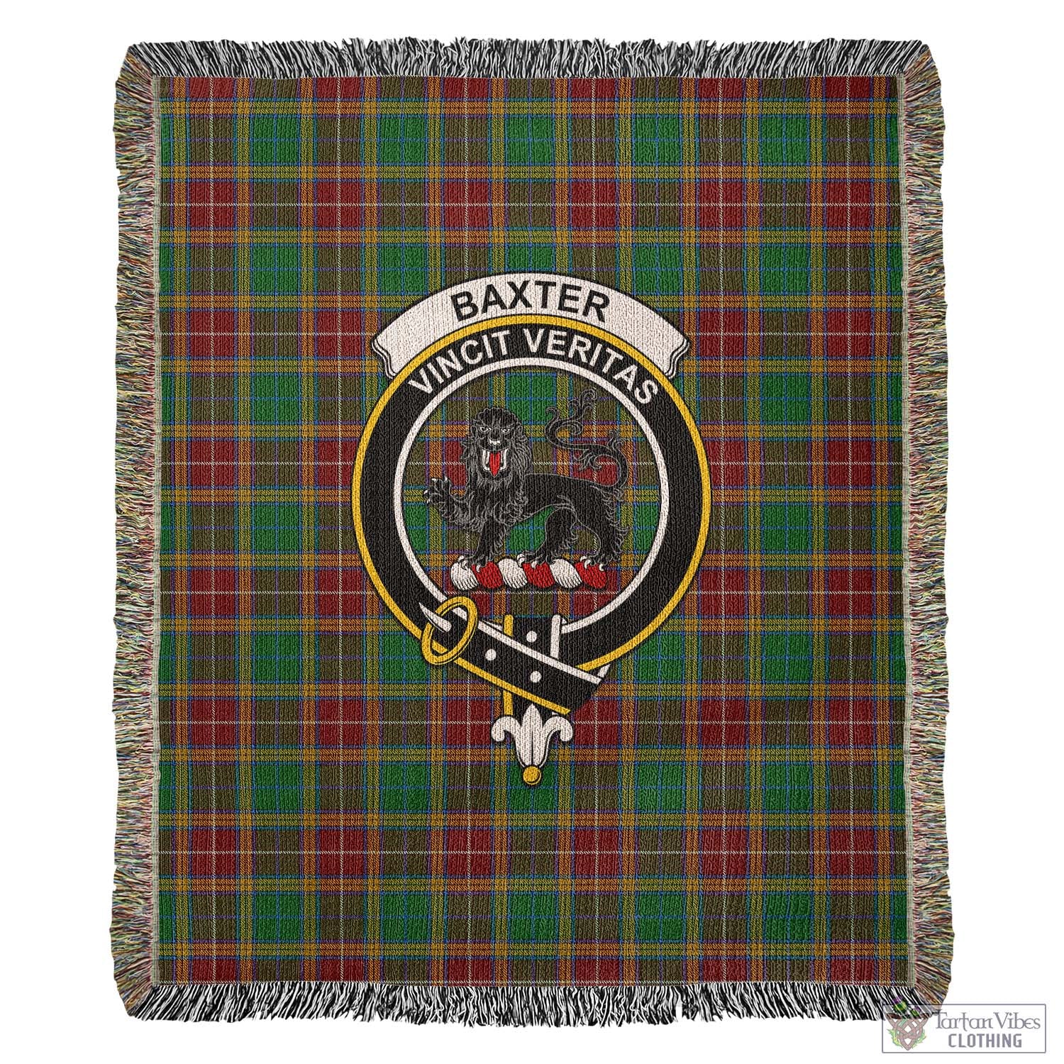 Tartan Vibes Clothing Baxter Tartan Woven Blanket with Family Crest