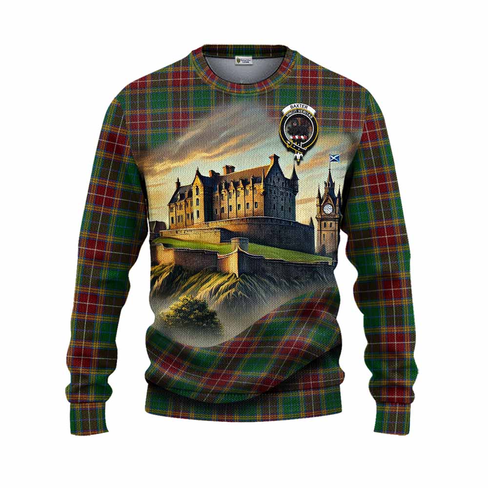 Baxter Tartan Family Crest Knitted Sweater with Scottish Ancient Castle Style Unisex - Tartan Vibes Clothing