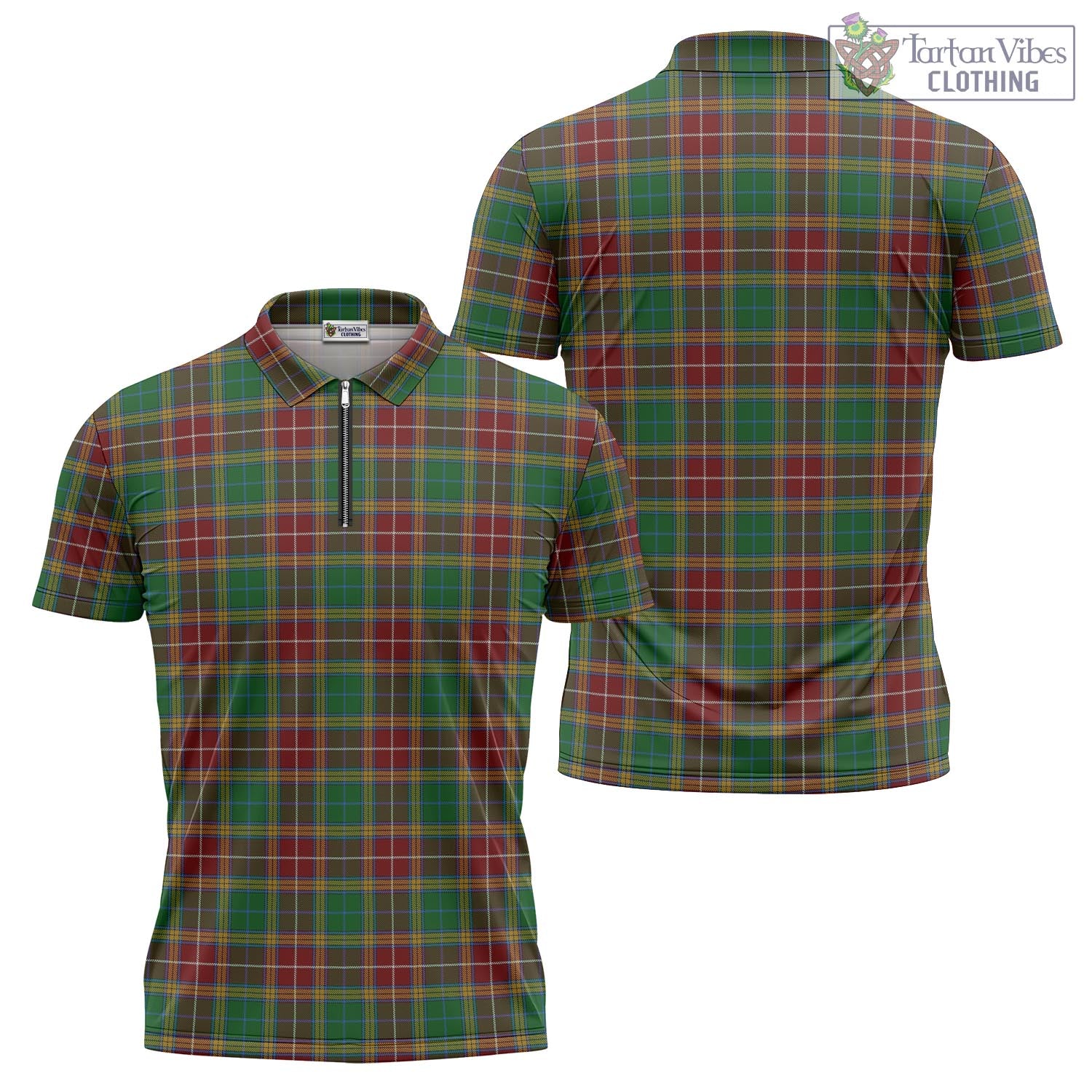 Tartan Vibes Clothing Baxter Tartan Zipper Polo Shirt